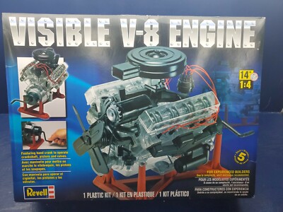 Revell 1:4 Scale Visible V8 Engine Model 85-8883 New Skill Level 5