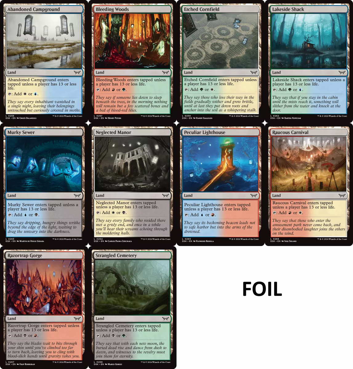 Duskmourn Set of 10 FOIL Common Dual Lands - MTG Magic | eBay