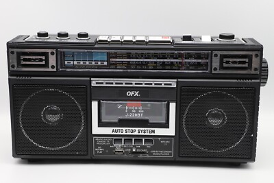 QFX J220BT ReRun X Cassette Player Boombox with 4-Band Radio, MP3