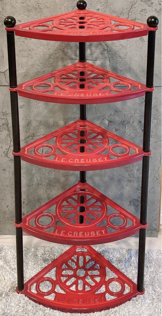 Le Creuset 5 tier pot stand Cherry Red Cast Iron Enamel New Boxed