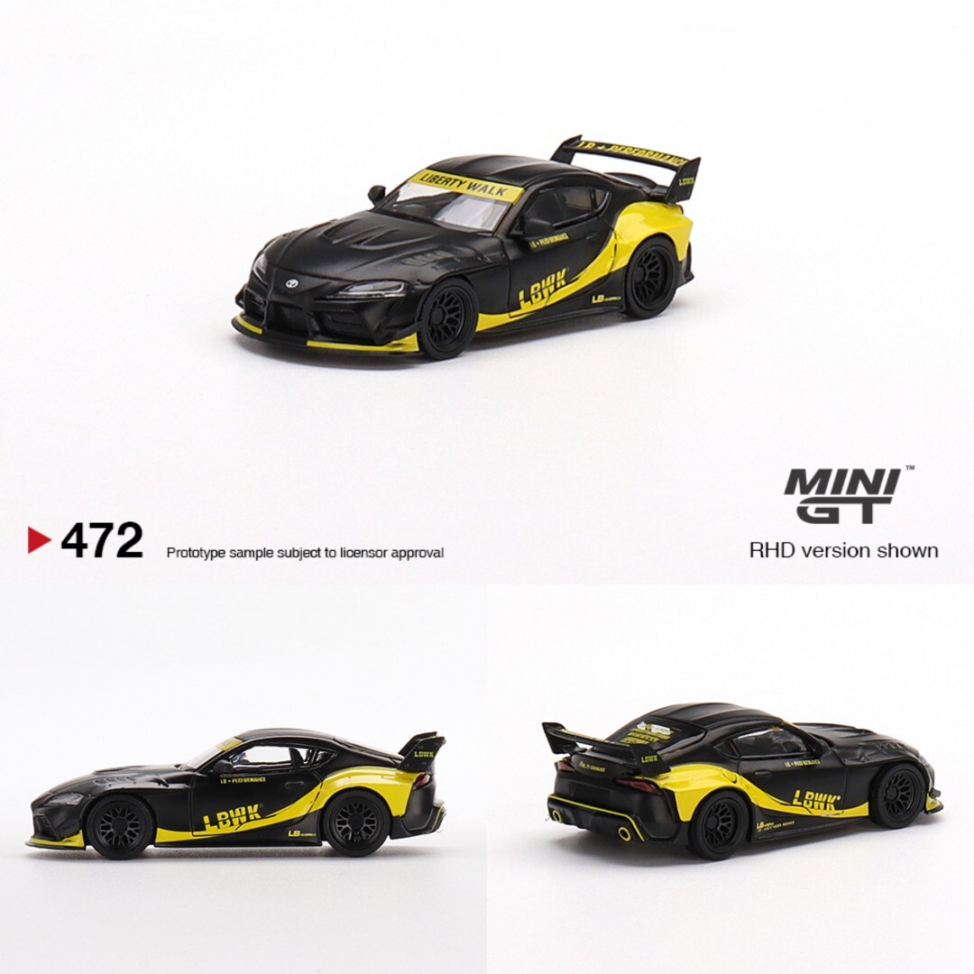 MINI GT 1:64 GR Supra LB-Works Matte Black Diecast Model Car in