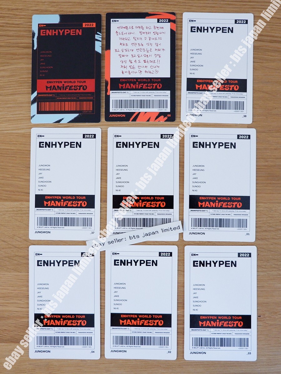 ENHYPEN Jungwon WORLD TOUR MANIFESTO Official Photocards Set 9pcs