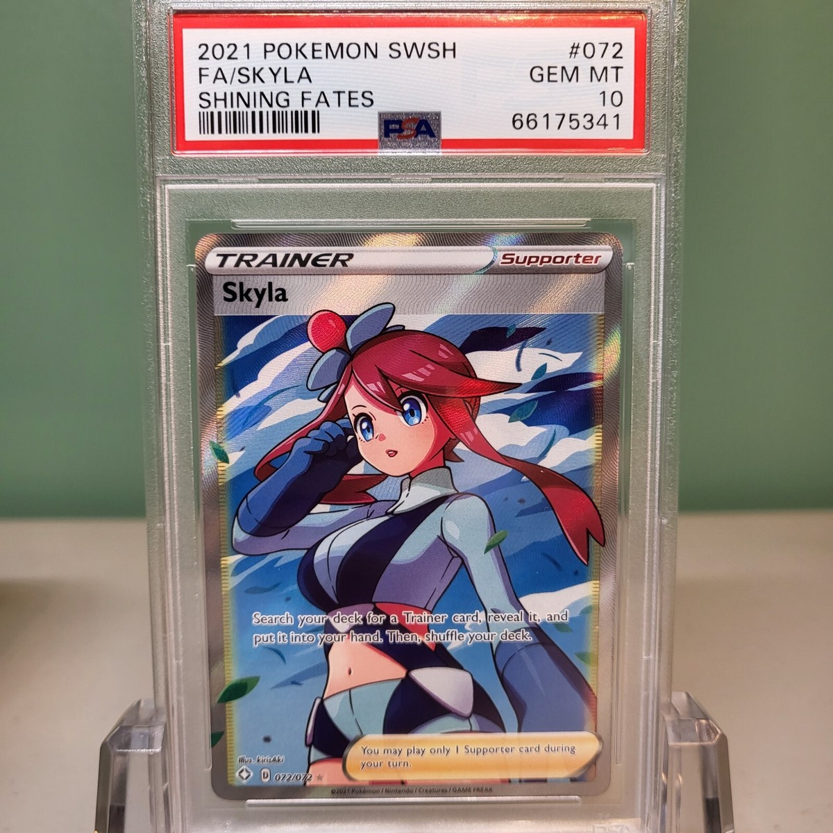 PSA 10 Skyla Full Art 072/072 Pokémon 2021 Shining Fates Gem Mint
