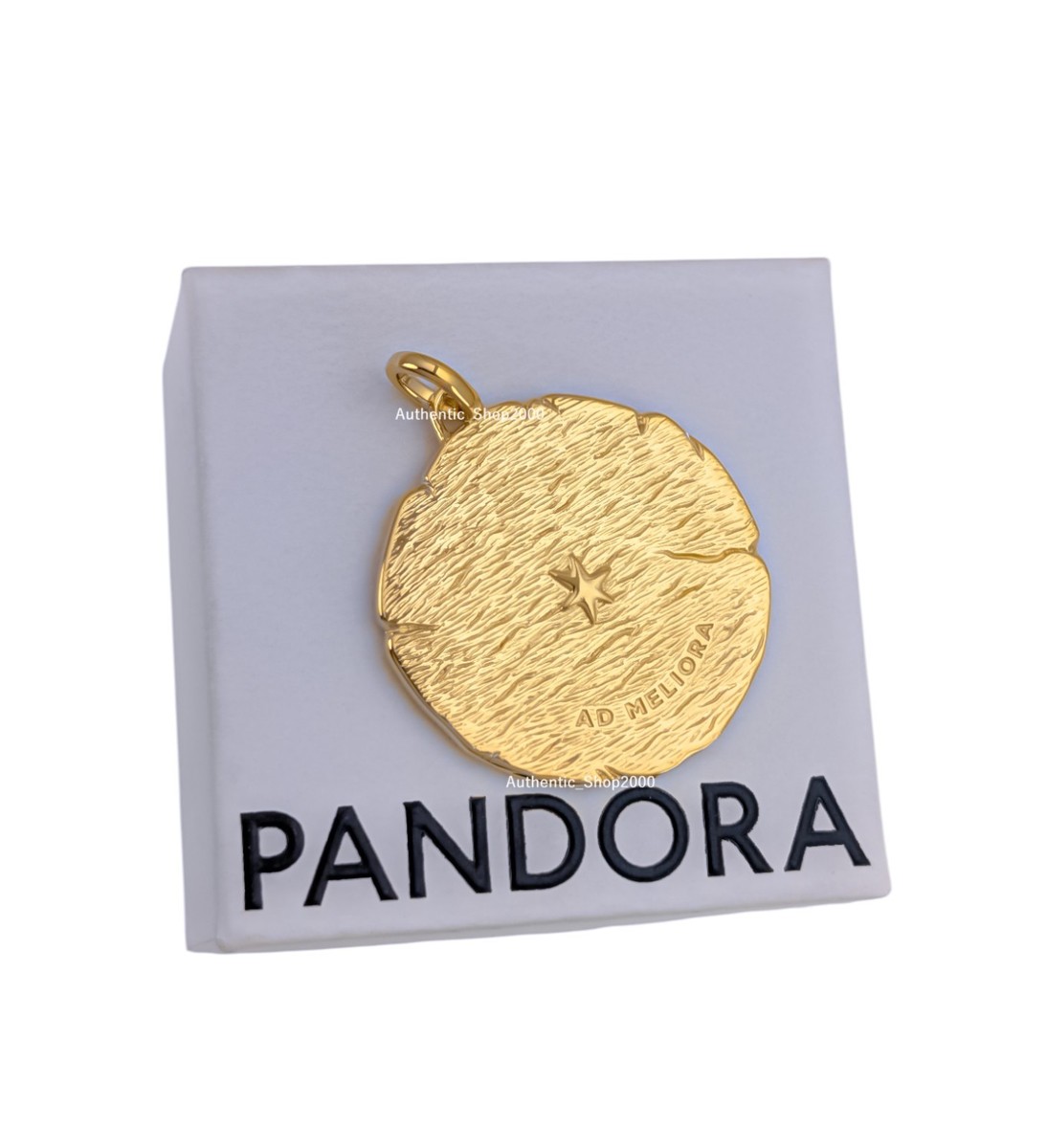 NEW 100% PANDORA Gold Crossing Arrows Oversized Medallion Coin