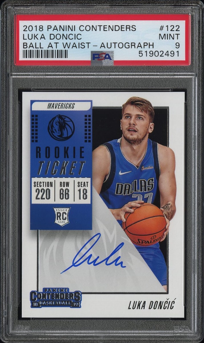 2018 Panini Contenders Luka Doncic ROOKIE RC AUTO #122 PSA 9 POP