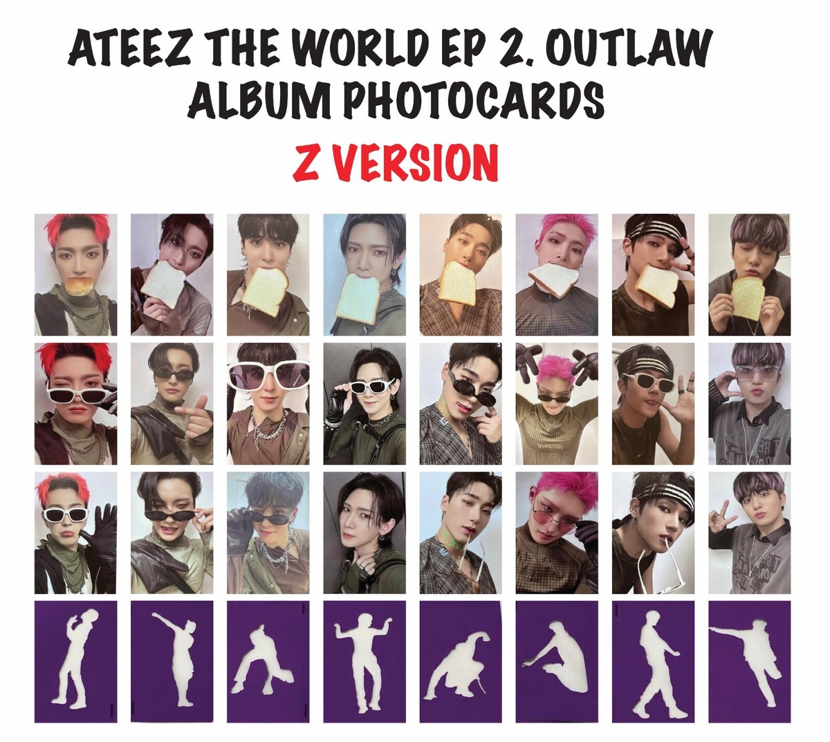 ATEEZ 9th Mini Album THE WORLD EP.2 OUTLAW Photocard Z VERSION
