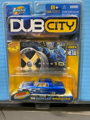 1/64 JADA DUB CITY 1985 CADILLAC COUPE DeVILLE BROUGHAM CANDY BLUE