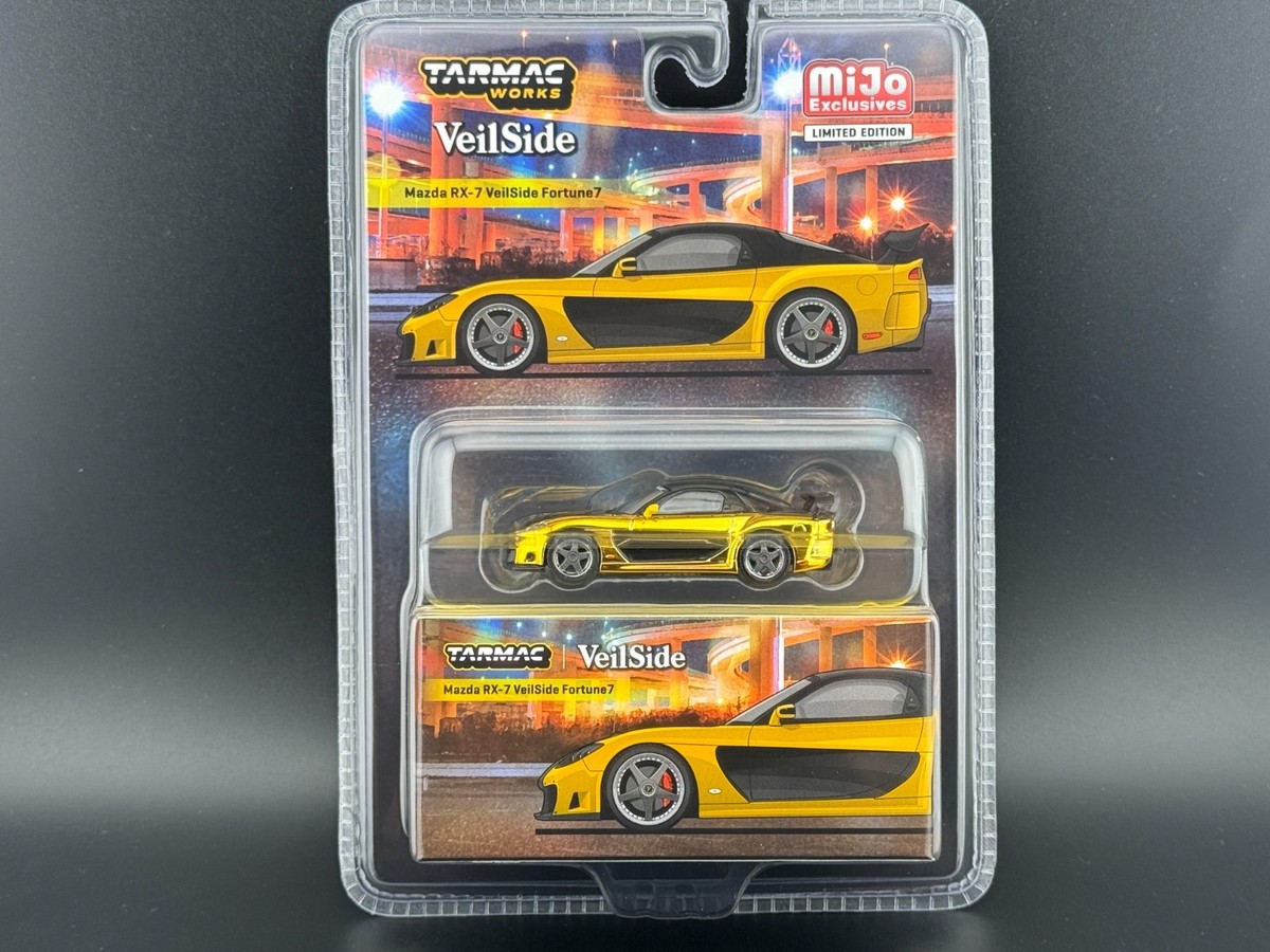 Tarmac Works Mazda RX-7 VeilSide Fortune7- Yellow – Global64 1/64