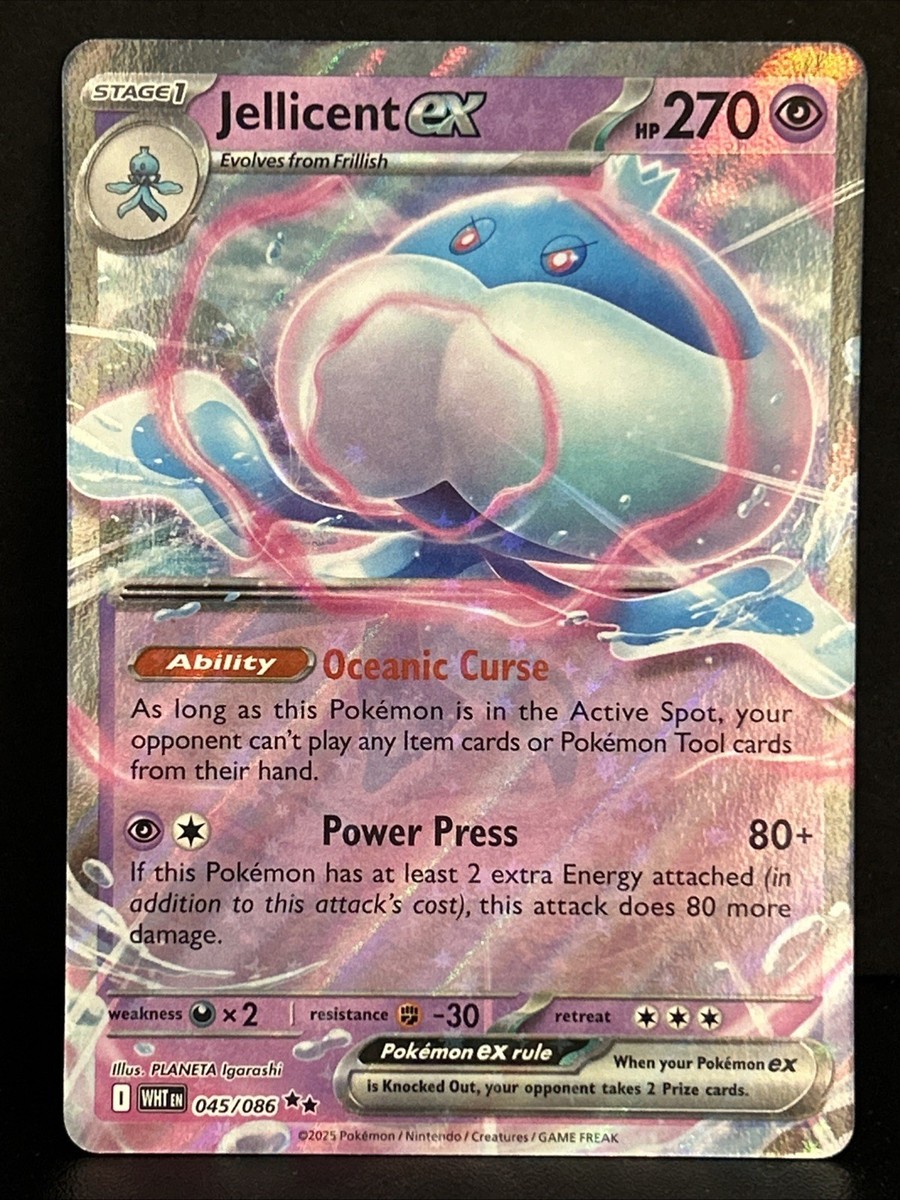 Jellicent EX 045/086 White Flare Holo English Pokemon Card NM | eBay