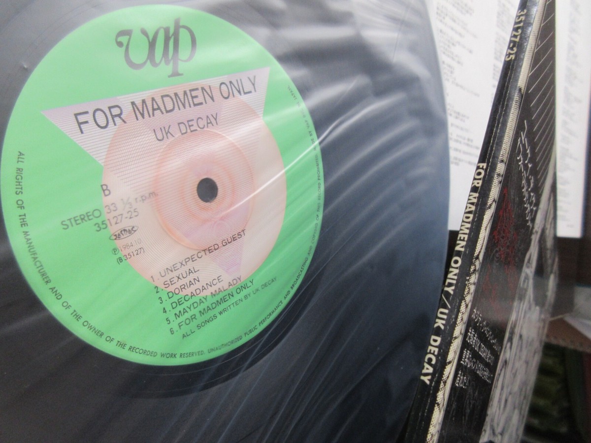 UK Decay For Madmen Only Japan Vinyl LP w OBI 35127-25 Furyo In