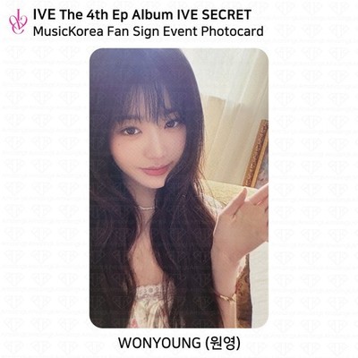 IVE 4th EP Album IVE SECRET MusicKorea Fan Sign Photocard WONYOUNG