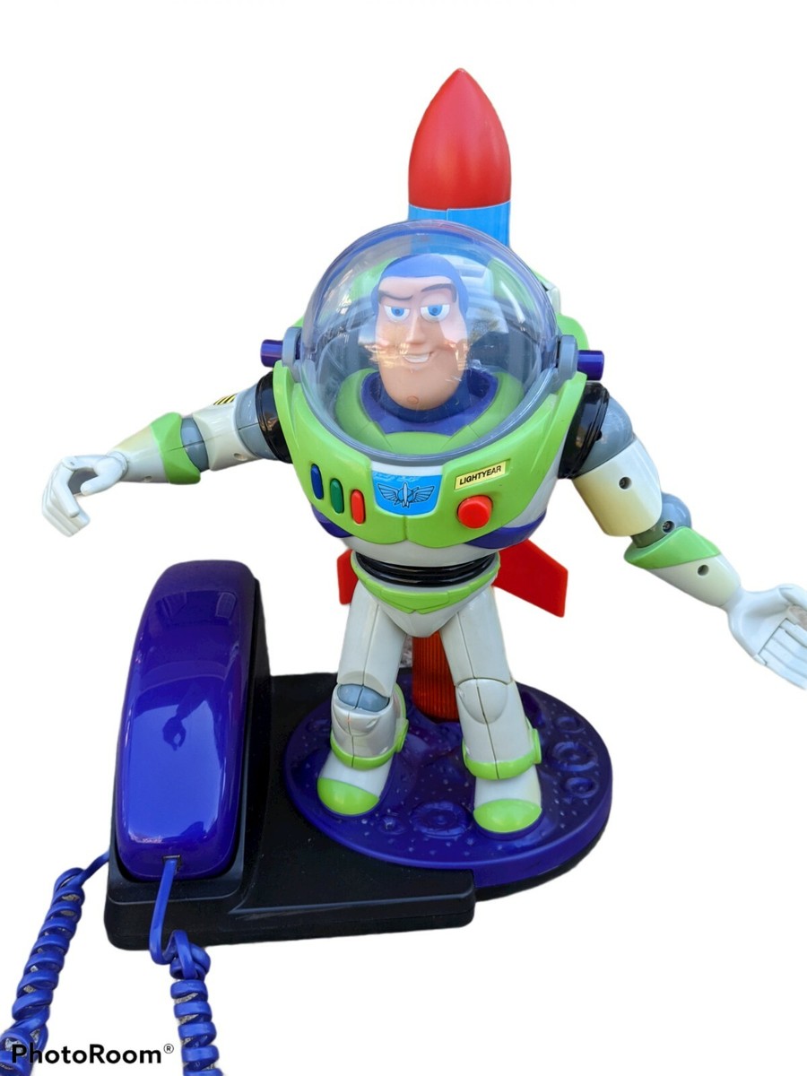 Rare VTG 1996 Buzz Lightyear Phone Rocket Lights Movable Disney