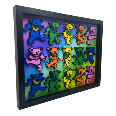 The Grateful Dead Dancing Bear 3D Art Jerry Garcia Head Hippie San