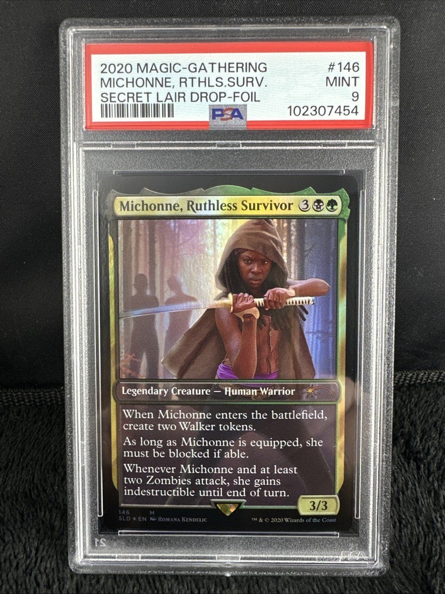 MTG Secret Lair Michonne, Ruthless Survivor Walking Dead Foil PSA