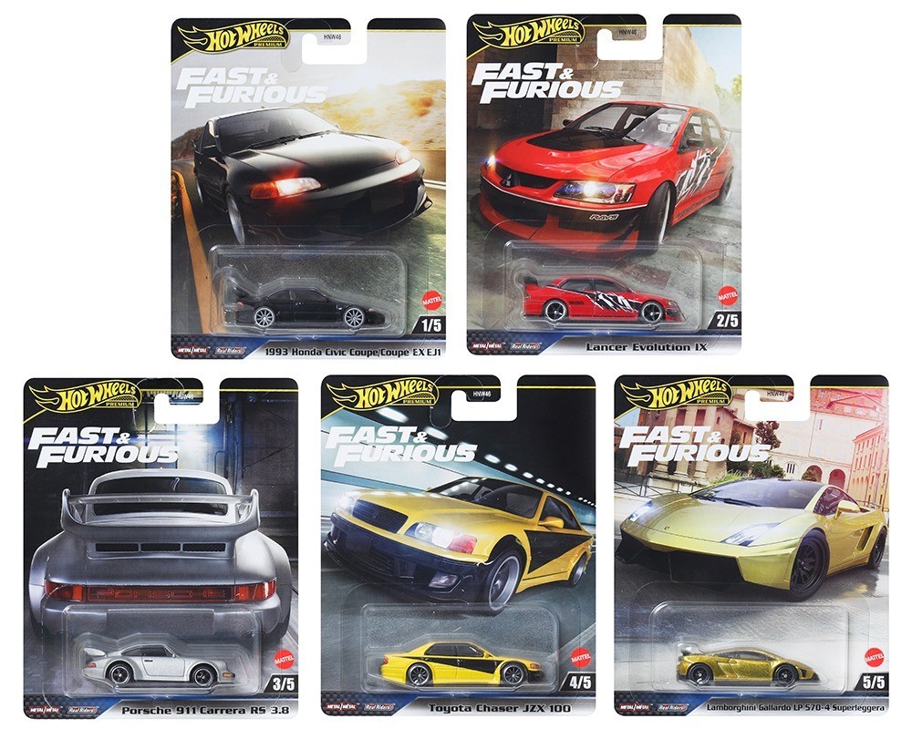 Hot Wheels 2025 Fast And Furious Premium M Assortment Set of 5