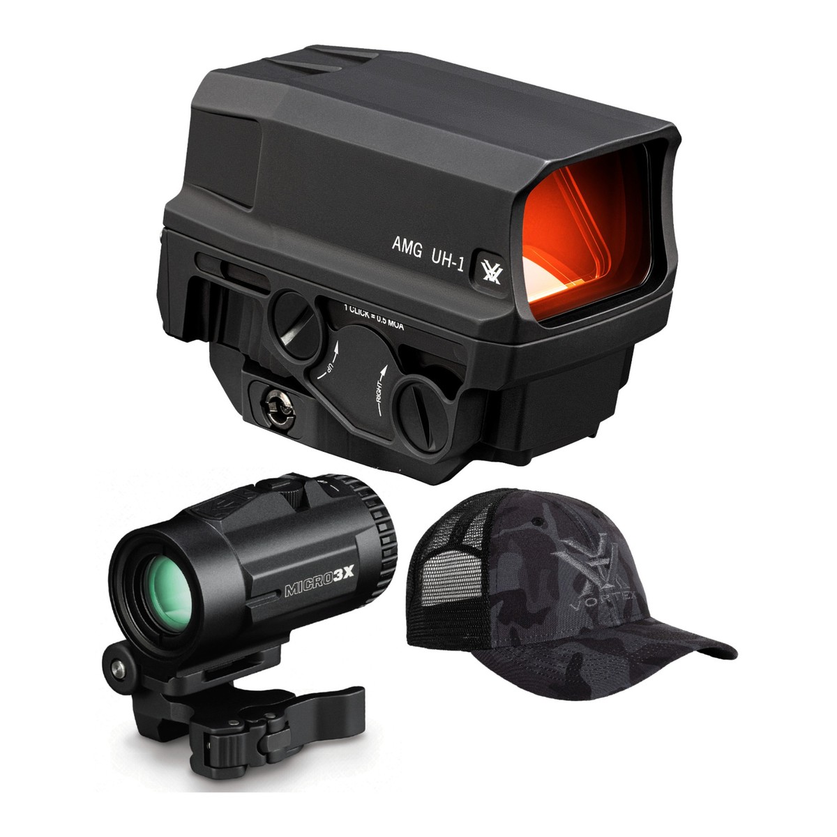 Vortex AMG UH 1 Gen II Holographic Sight Micro3x Magnifier Cap