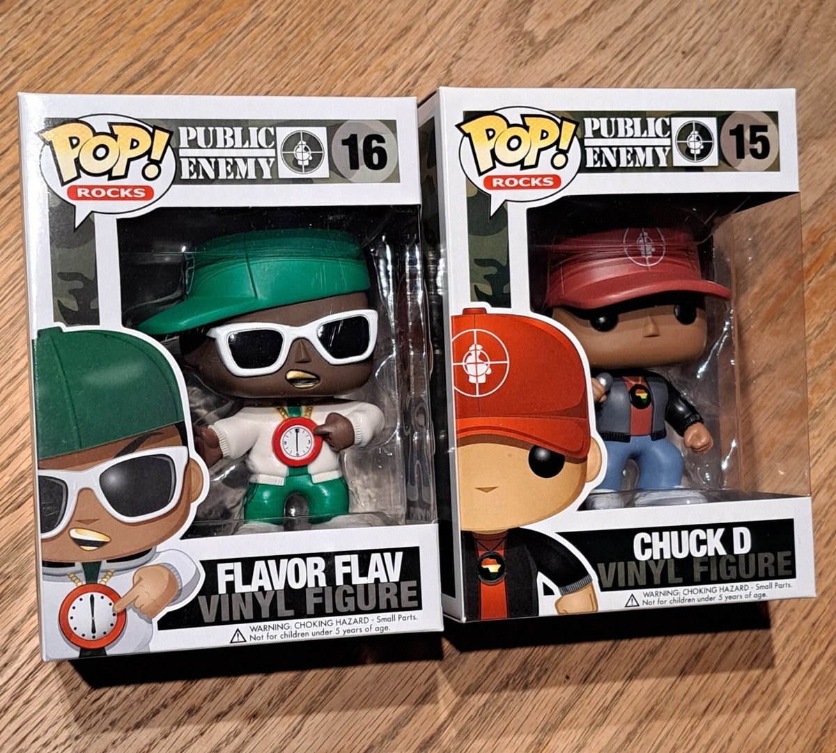 Funko Pop Public Enemy Set Chuck D #15 and Flava Flav #16 Brand