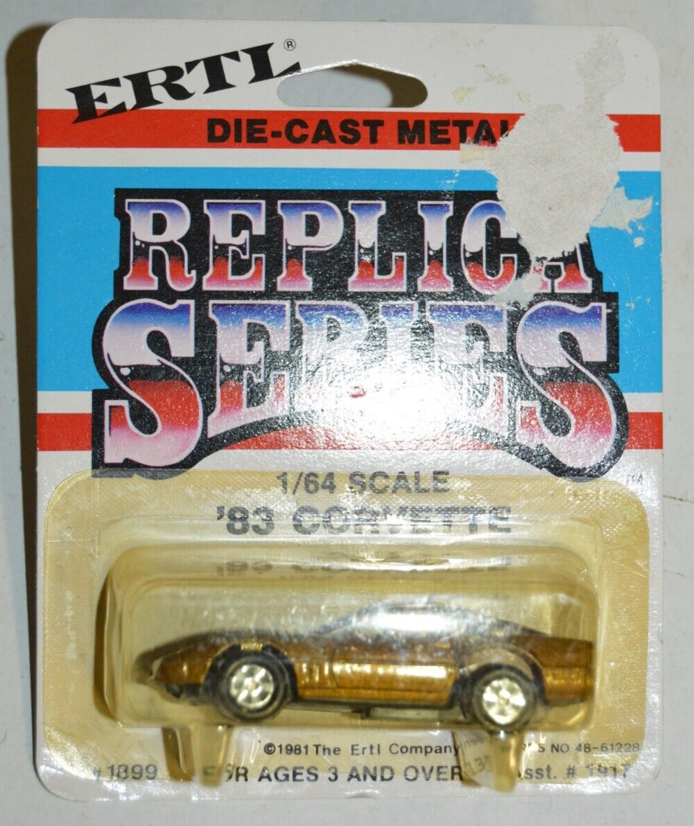 Ertl Diecast Metal Replica Series Gold Brown 83 Corvette car Hong