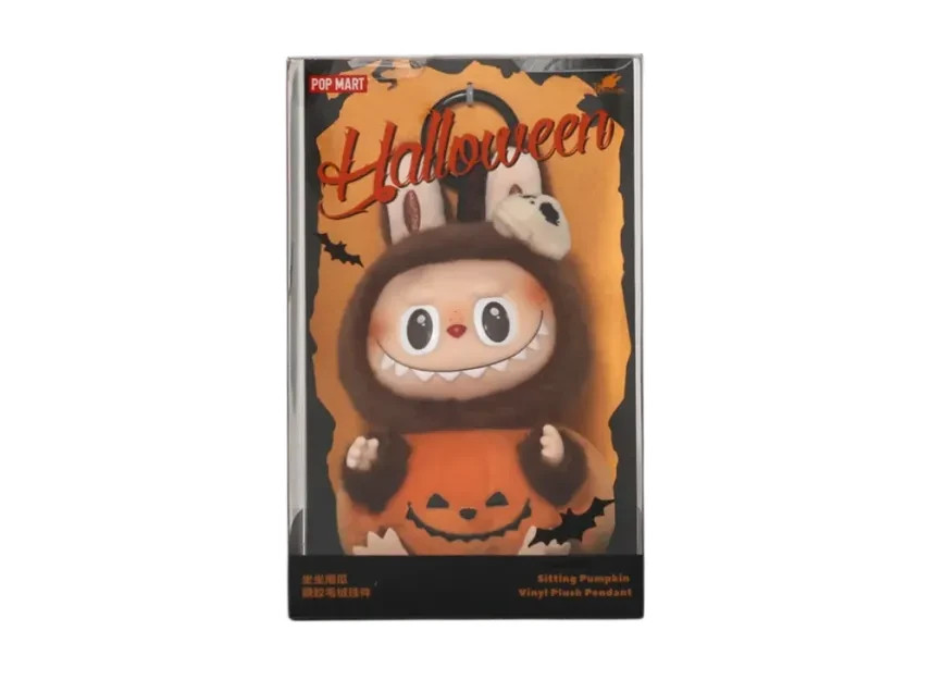 POP MART LABUBU Halloween Sitting Pumpkin Vinyl Plush Pendant