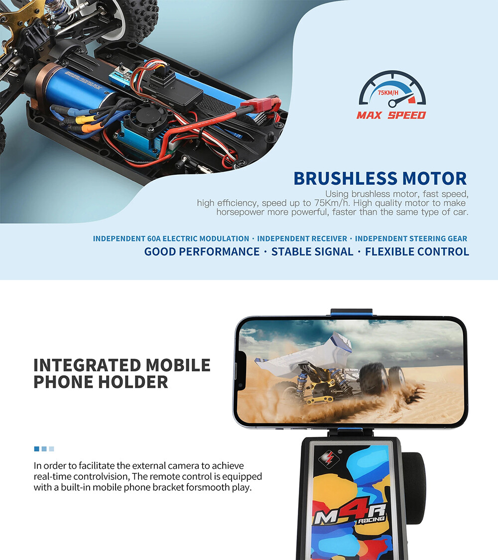 WLtoys 124017-V8 RC Racing Car 1/12 2.4G 4WD 75km/h Brushless