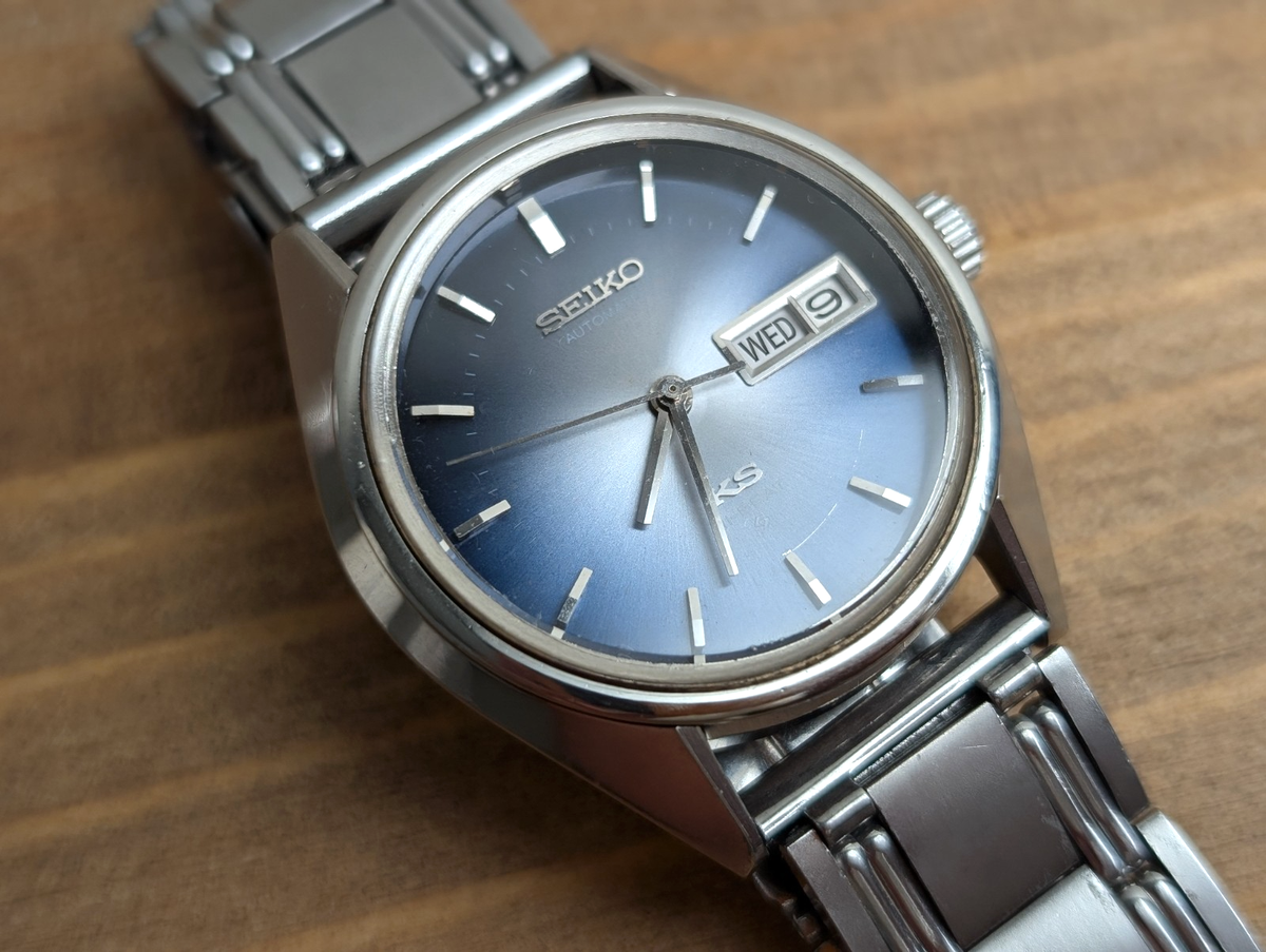 Rare! 1972 KING SEIKO 5626-7110 Blue Dial Automatic Men's Watch