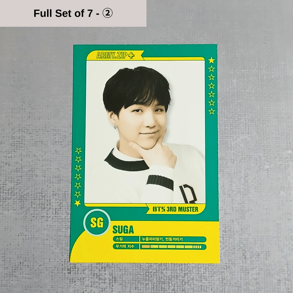 BTS 3rd Muster Seoul ARMY Zip+ Official Player Card Set - Suga