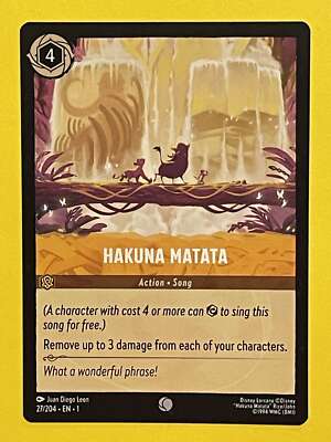 Hakuna Matata Disney Lorcana TCG Amber 27/204 | eBay