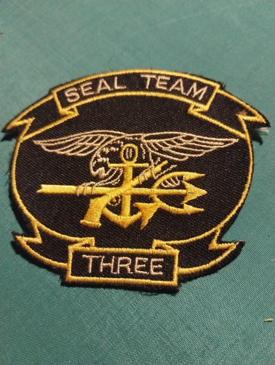 US NAVY USN SEALS SEAL Team 3 THREE EMBROIDERED PATCH Vintage