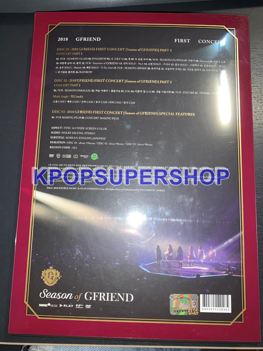 GFRIEND 2018 FIRST CONCERT Season of 3 DVD Sleeve Package