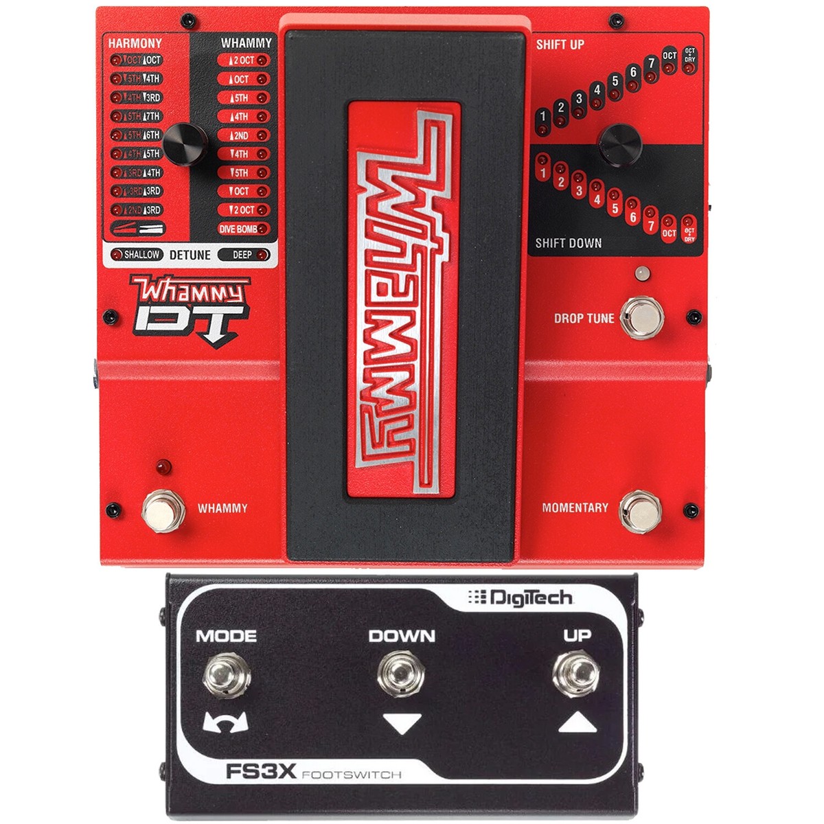 DigiTech Whammy DT Pitch Shifter Guitar Effect Pedal w/ FS3X 3