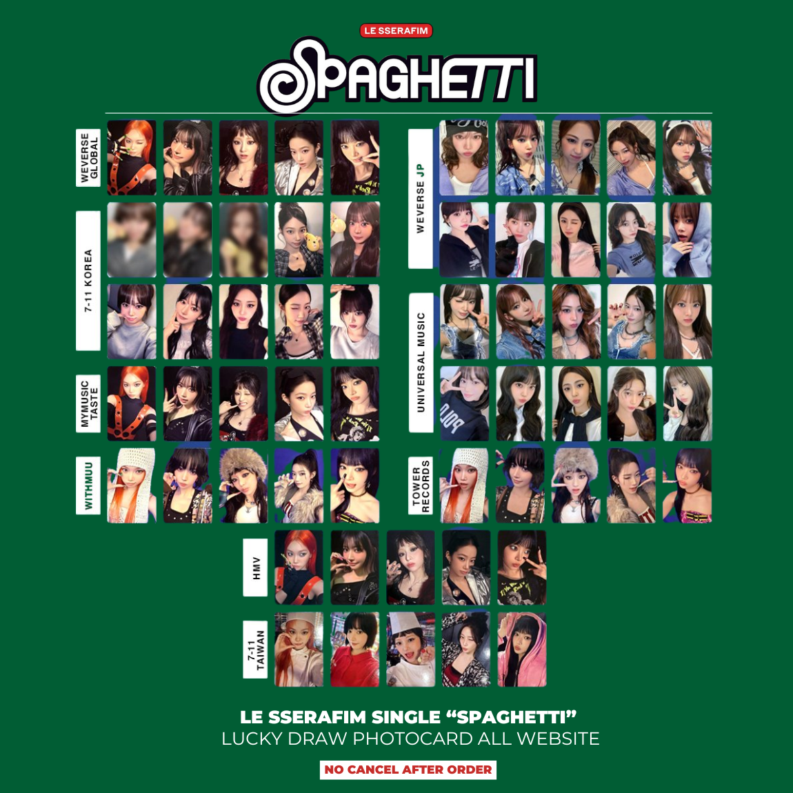 LE SSERAFIM SPAGHETTI OFFICIAL LUCKY DRAW WITHMUU HMV MY MUSIC