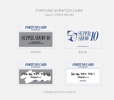 SUPER JUNIOR SUPER SHOW 10 OFFICIAL MD GOODS FORTUNE SCRATCH CARD