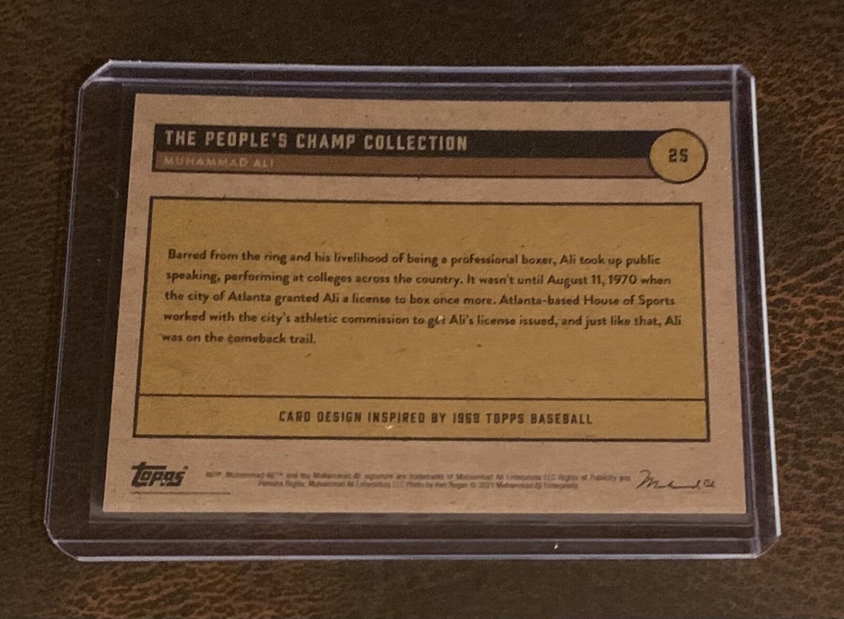 2021 TOPPS MUHAMMAD ALI #25 GRANTED BOXING LICENSE - 56/56 BLACK