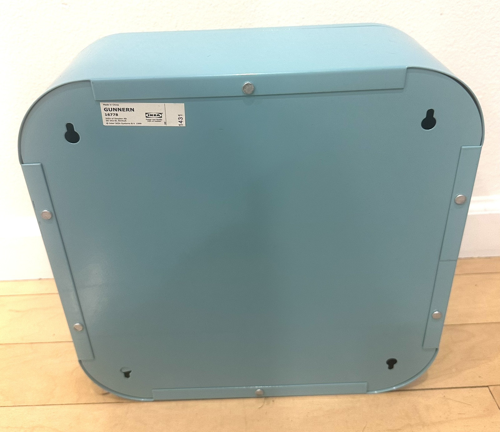 Retired IKEA Gunnern Metal Turquoise Emergency Medicine Cabinet w