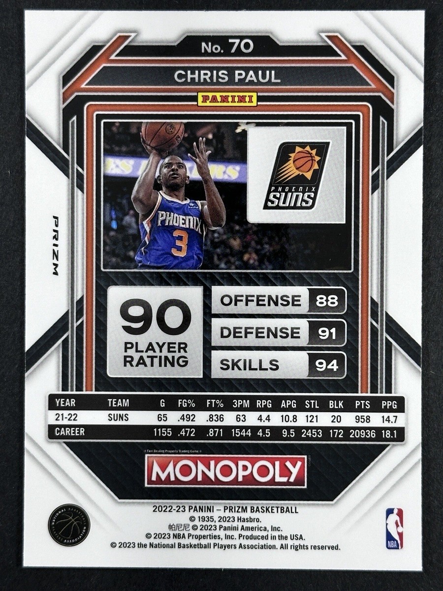 2022-23 Panini Prizm Monopoly Chris Paul White Sparkle SSP #70 | eBay