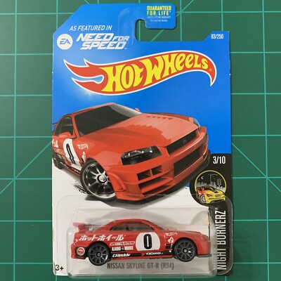 Hot Wheels Nissan Skyline GT-R (R34) Red Need For Speed Edition