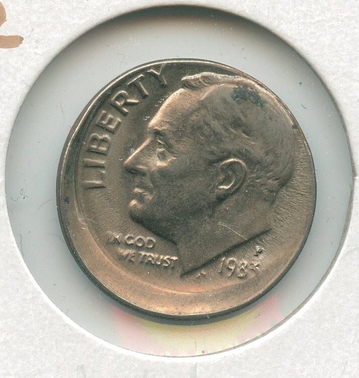 1983-P Roosevelt Dime 10c Off Center Error Coin - SR745 | eBay