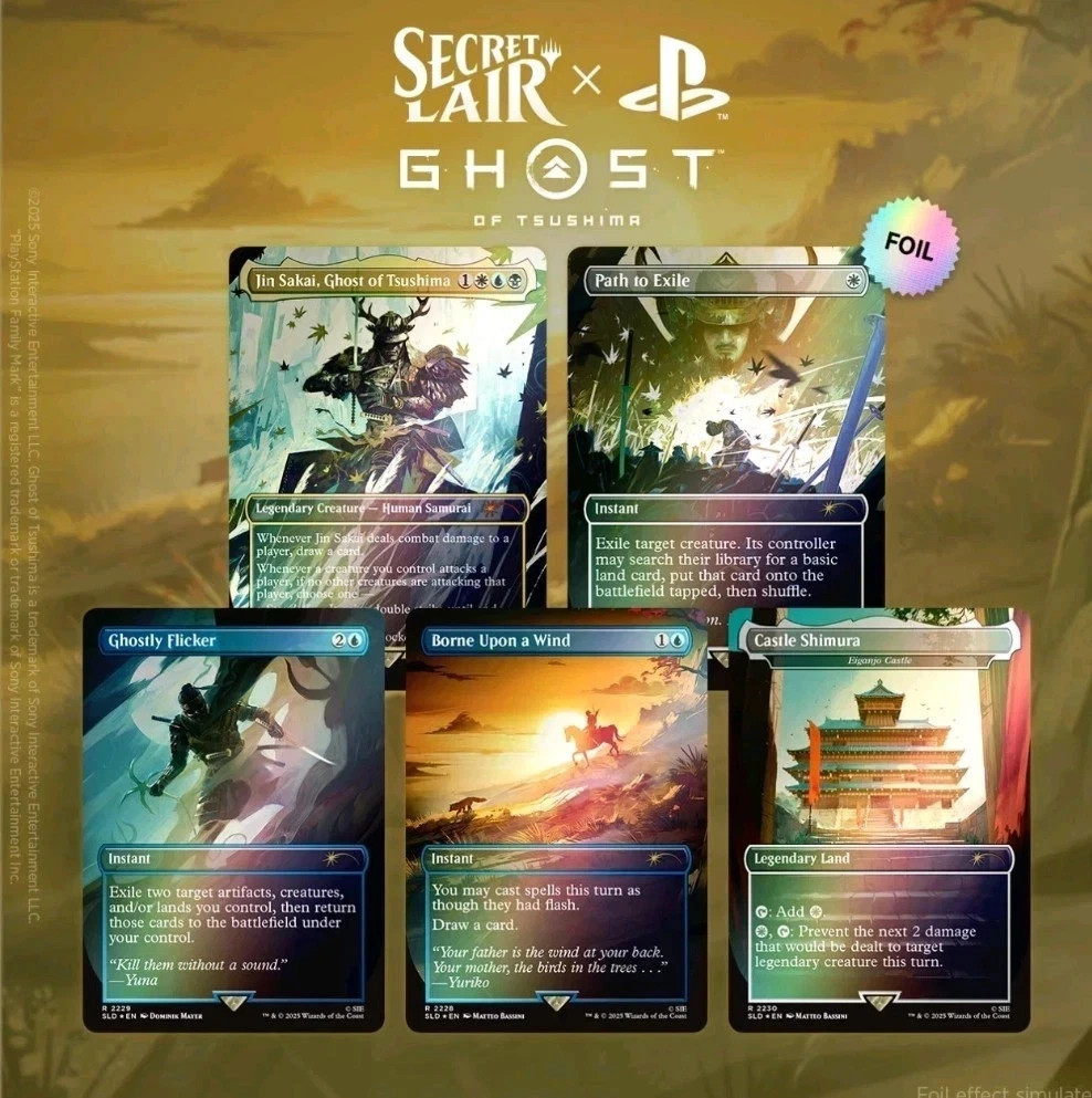 Magic The Gathering Secret Lair x Playstation Ghost of Tsushima