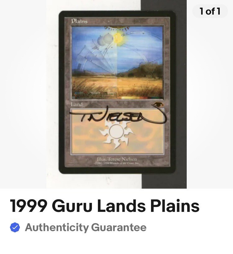 MTG✨VERIFIED Artist Signed GURU PLAINS✨Guru Lands Promo NM/M