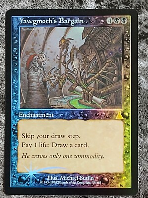 MTG Yawgmoth's Bargain FOIL - Urza's Destiny - Moderate Play