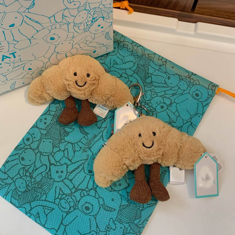 Jellycat AMUSEABLE CROISSANT BAG CHARM Soft AUTHENTIC Plush FREE