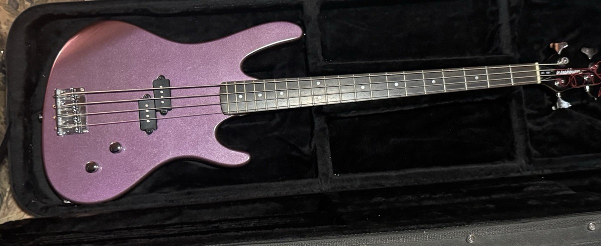 Washburn XB-100 Electric Bass Guitar Metallic Purple Finish with