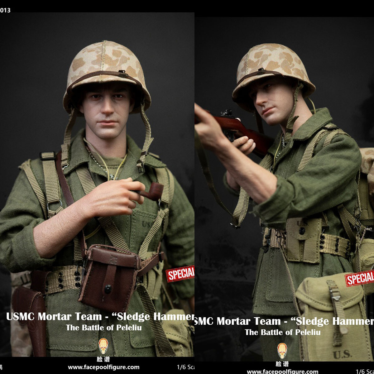 Facepool USMC Mortar Team Sledge Hammer Soldier 1/6 Scale Action