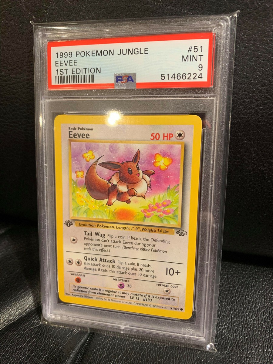PSA 9 Non-Holo 1st Edition Eevee Pokemon Card Jungle 51/64 | eBay