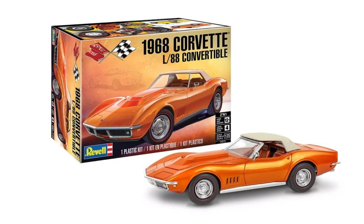 Revell 1/25 Scale 1968 Corvette L/88 Convertible 2-n-1 Plastic