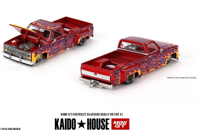 Kaido House x Mini GT 1:64 Chevrolet Silverado Dually on Fire V1