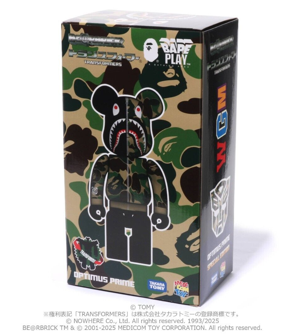 Medicom Toy BAPE X TRANSFORMERS X BE@RBRICK ABC CAMO SHARK CONVOY