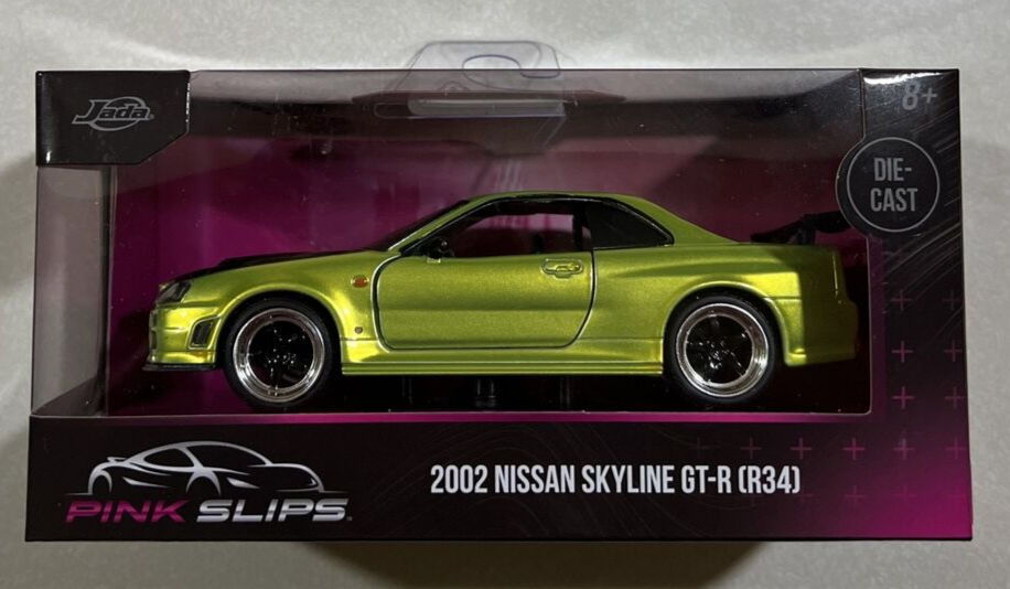 NEW 2024 Jada Pink Slips 2002 Nissan Skyline GT-R (R34) Green 1:32
