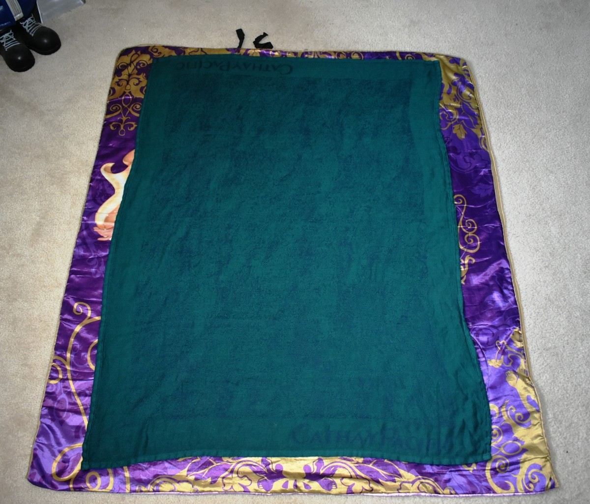 60x44 VINTAGE CATHAY PACIFIC AIRLINES AIRPLANE First Class Blanket