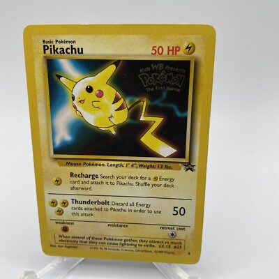Pikachu Promo Card Kids WB Presents Pokemon The First Movie LV. 13